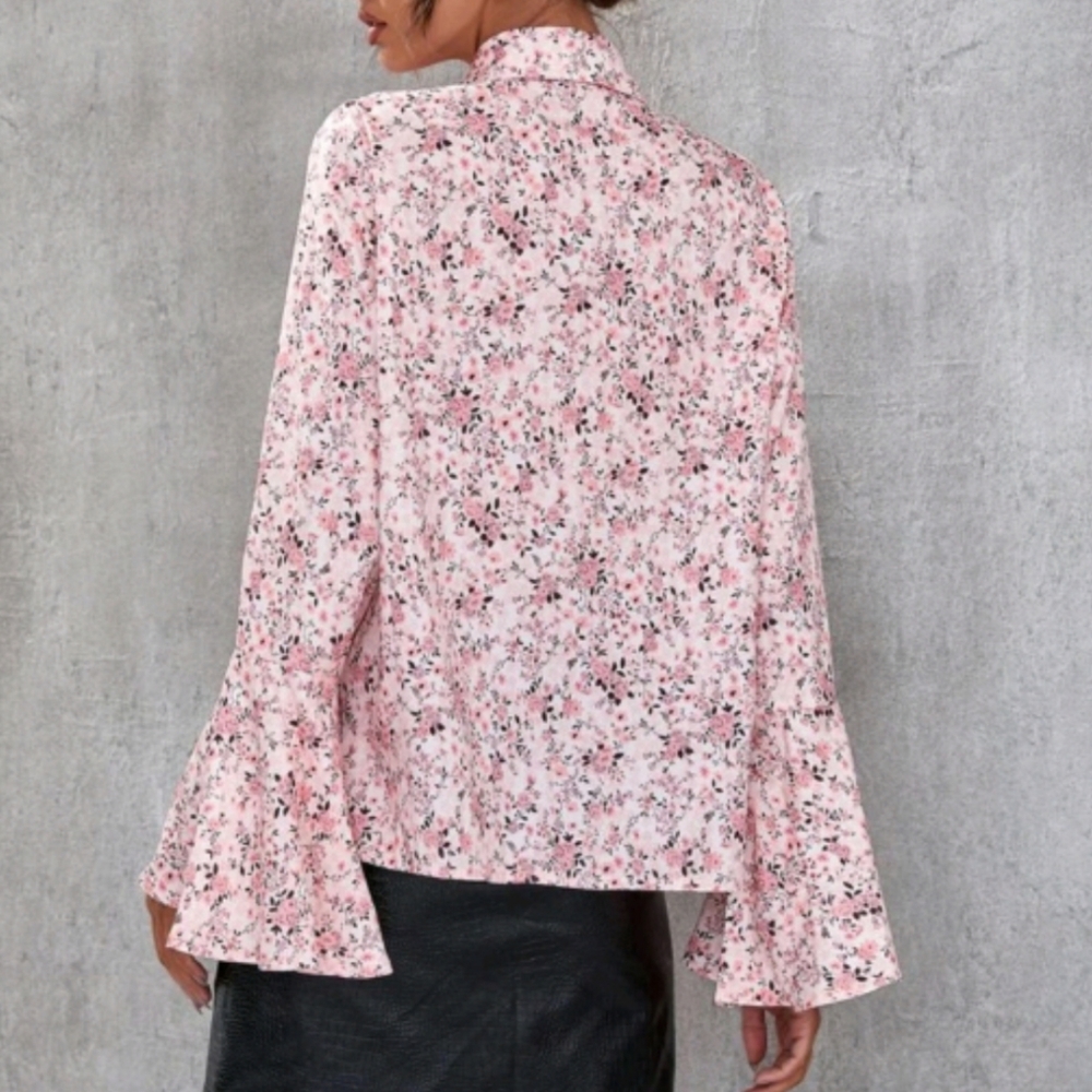 Boho Pink Floral Blouse XL  NWOT - Picture 2 of 8